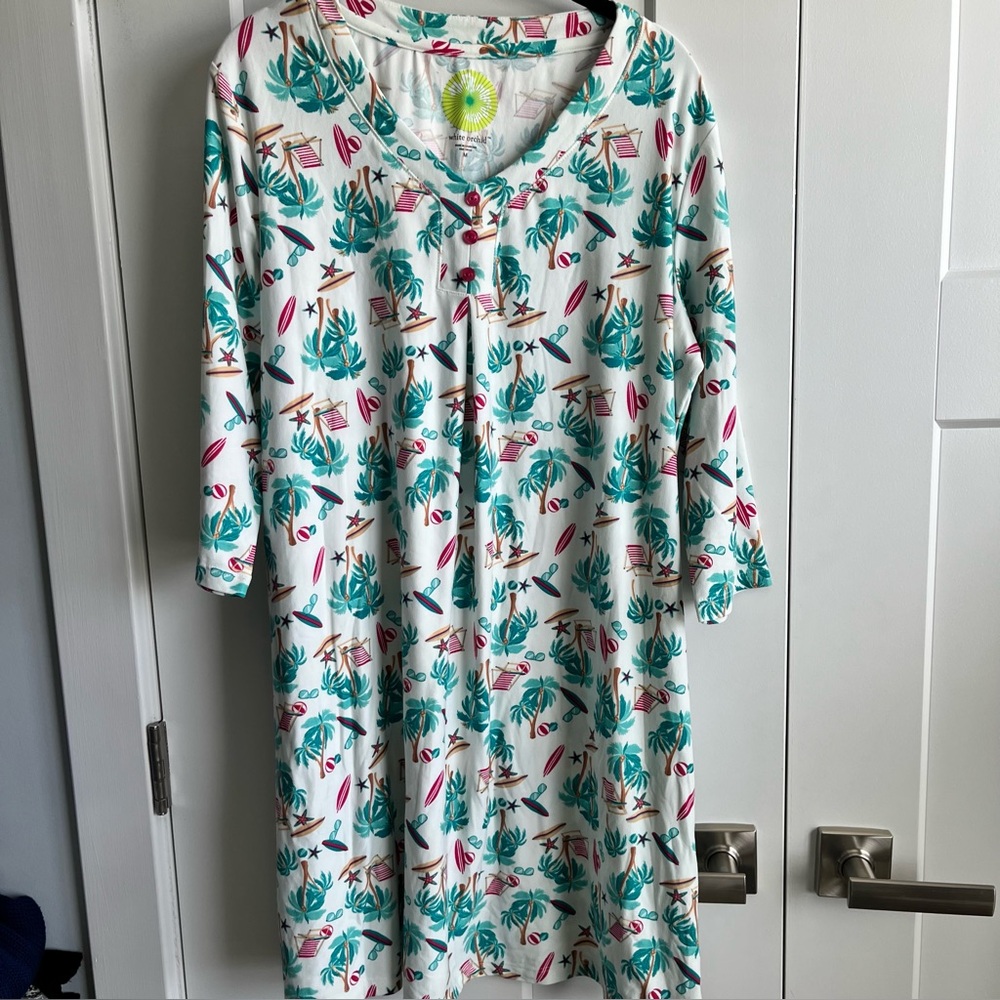 White Orchid Night Gown Sz M